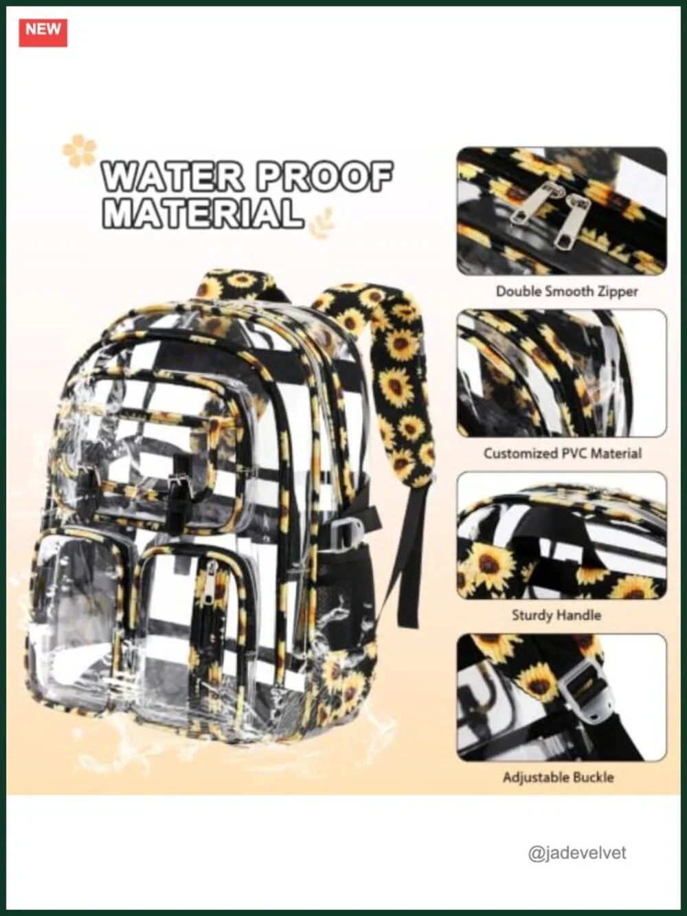 Clear Backpack Set with Lunch Bag and Pencil Case for Stadium Events